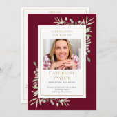 Greenery Funeral Memorial Order of Service Program Programmakaart (Voorkant / Achterkant)