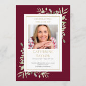 Greenery Funeral Memorial Order of Service Program Programmakaart (Voorkant)