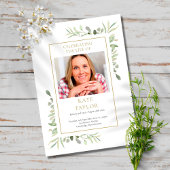 Greenery Funeral Memorial Order of Service Program Programmakaart