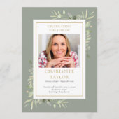 Greenery Funeral Memorial Order of Service Program Programmakaart (Voorkant)