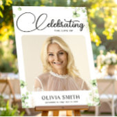 Greenery Funeral Photo Memorial Welkomstbord Poster