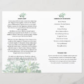 Greenery Funeral Programme Sjabloon (Achterkant)
