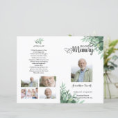 Greenery Funeral Programme Sjabloon (Staand voorkant)