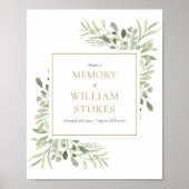 Greenery Funeral Share A Memory Sign Poster (Voorkant)