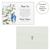 Greenery Funeral Virgin Mary Catholic Bedankkaart