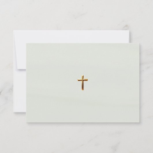 Greenery Funeral Virgin Mary Catholic Bedankkaart (Achterkant)