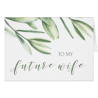 Greenery Future Wife Tropical Wedding Card
