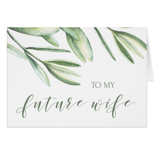 Greenery Future Wife Tropical Wedding Card (Voorkant Horizontaal)