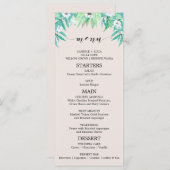 Greenery Garden Botanical Wreath Wedding Menu Kaar (Voorkant / Achterkant)