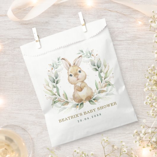 Greenery Garden Bunny Rabbit Baby shower Bedankzakje (Geknipt)