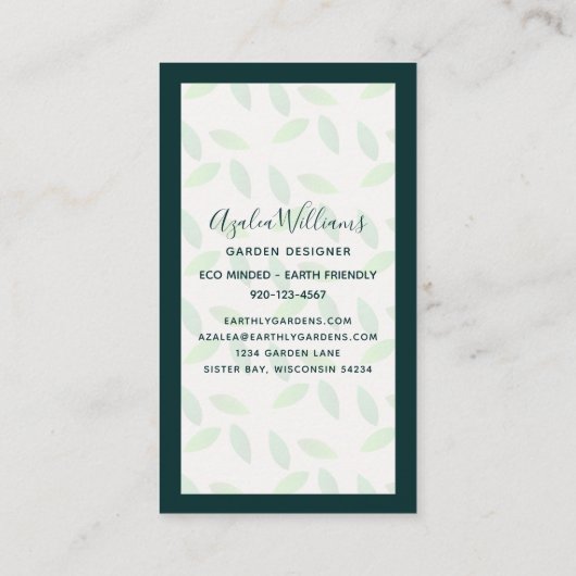 Greenery Garden Designer Visitekaartje (Achterkant)