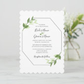 Greenery Garden laat Lijst bruiloft uitnodigen Kaart (Staand voorkant)