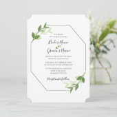 Greenery Garden laat Lijst bruiloft uitnodigen Kaart (Staand voorkant)