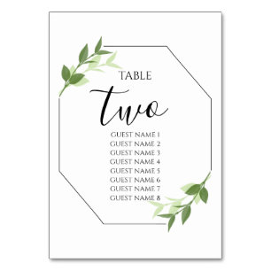 Greenery Garden laat Lijst Wedding Guest Names Kaart