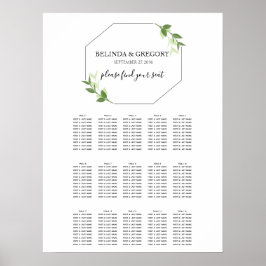 Greenery Garden laat Lijst Wedding Seding Chart Poster