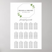 Greenery Garden laat Lijst Wedding Seding Chart Poster (Voorkant)