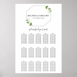 Greenery Garden laat Lijst Wedding Seding Chart Poster