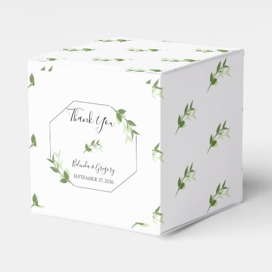 Greenery Garden Leaves Lijst Wedding Bedankdoosjes (Voorkant Zijde)