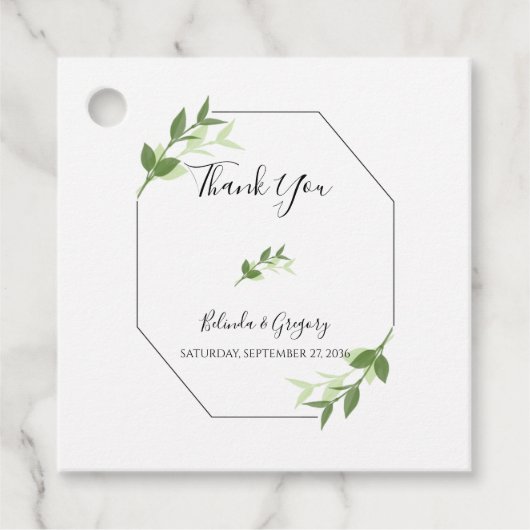Greenery Garden Leaves Lijst Wedding Gift Bedankjes Labels (Voorkant)