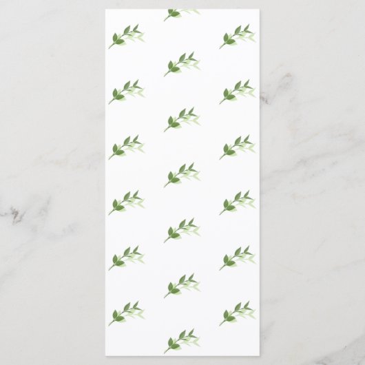 Greenery Garden Leaves Lijst Wedding Menu (Achterkant)