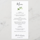 Greenery Garden Leaves Lijst Wedding Menu (Voorkant)