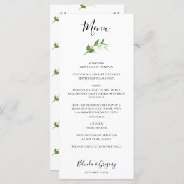 Greenery Garden Leaves Lijst Wedding Menu