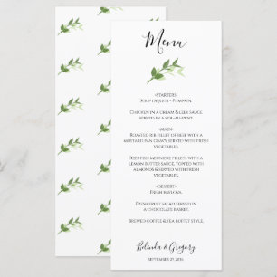 Greenery Garden Leaves Lijst Wedding Menu