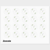Greenery Garden Leaves Lijst Wedding Ronde Sticker (Vel)