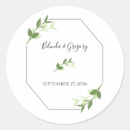 Greenery Garden Leaves Lijst Wedding Ronde Sticker
