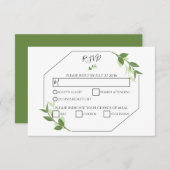 Greenery Garden Leaves Lijst Wedding RSVP Kaarten (Voorkant / Achterkant)