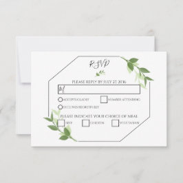 Greenery Garden Leaves Lijst Wedding RSVP Kaarten Kaartje