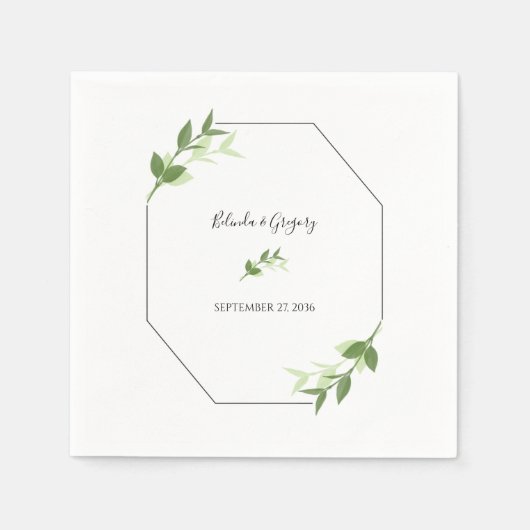 Greenery Garden Leaves Lijst Wedding Servet (Voorkant)