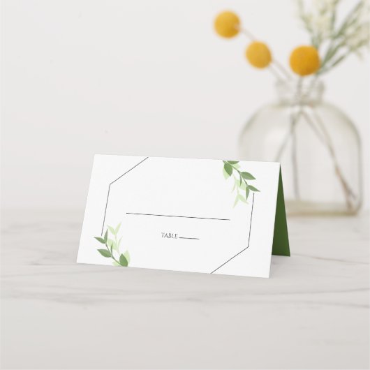 Greenery Garden leveert Lijst Wedde Place Card Plaatskaartje (Voorkant)
