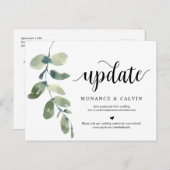 Greenery Garden, nodigt de update van de Datum uit Briefkaart (Voorkant / Achterkant)