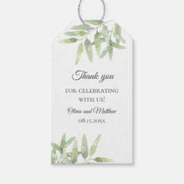 Greenery garden. Olive Branch bruiloft Bedankt Cadeaulabel