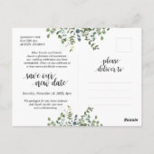 Greenery Garden, sparen onze nieuwe datum, uitgest Briefkaart (Achterkant)