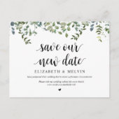 Greenery Garden, sparen onze nieuwe datum, uitgest Briefkaart (Voorkant)