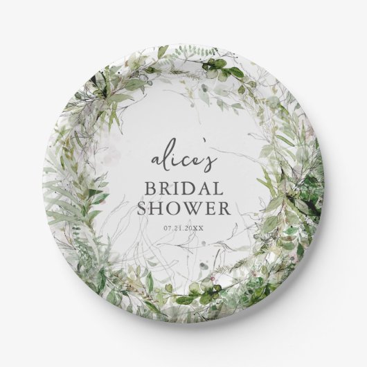 Greenery Garden Vrijgezellenfeest Papier Bord (Voorkant)