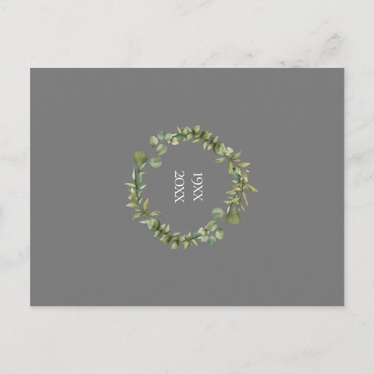 Greenery Garland 25e Jubileum Save the Date Briefkaart (Achterkant)