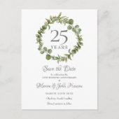Greenery Garland 25e Jubileum Save the Date Briefkaart (Voorkant)