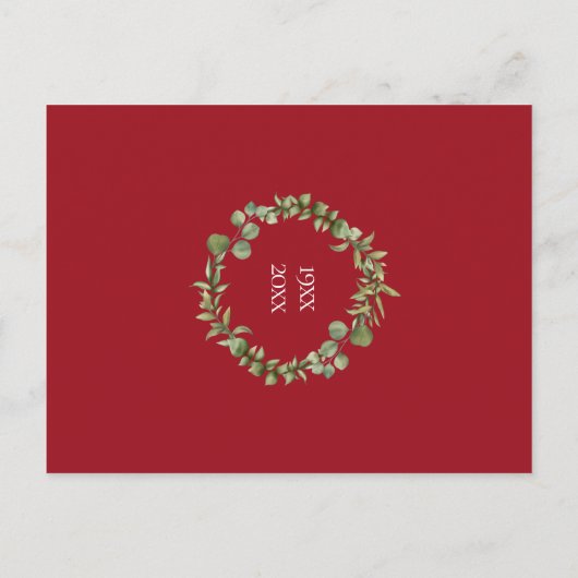 Greenery Garland 40e Jubileum Save the Date Briefkaart (Achterkant)