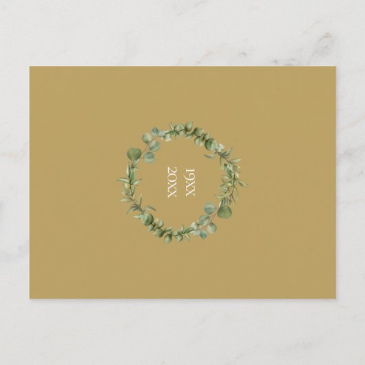 Greenery Garland 50th Jubileum Save the Date Aankondigingskaart (Achterkant)