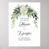 Greenery Garland Botanical Wedding Welcome Sign Poster (Voorkant)