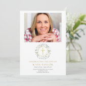 Greenery Garland Funeral Memorial Order of Service Programmakaart (Staand voorkant)