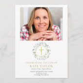 Greenery Garland Funeral Memorial Order of Service Programmakaart (Voorkant)