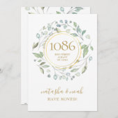 Greenery Garland Gold New Address Notice (Voorkant / Achterkant)