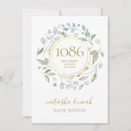 Greenery Garland Gold New Address Notice