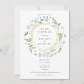 Greenery Garland Goudfolie Koppels Baby shower Kaart (Voorkant)