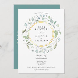 Greenery Garland Goudfolie Koppels Baby shower Kaart