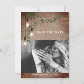 Greenery Garland Lightbulb Brick Wedding Save The Date (Voorkant)